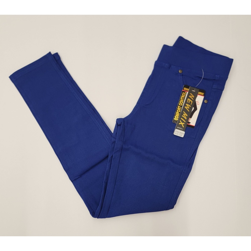 New Mix Comfort Control Royal Blue Curve Jeggings S/M Small Med Stretch #D0023A - Picture 1 of 5